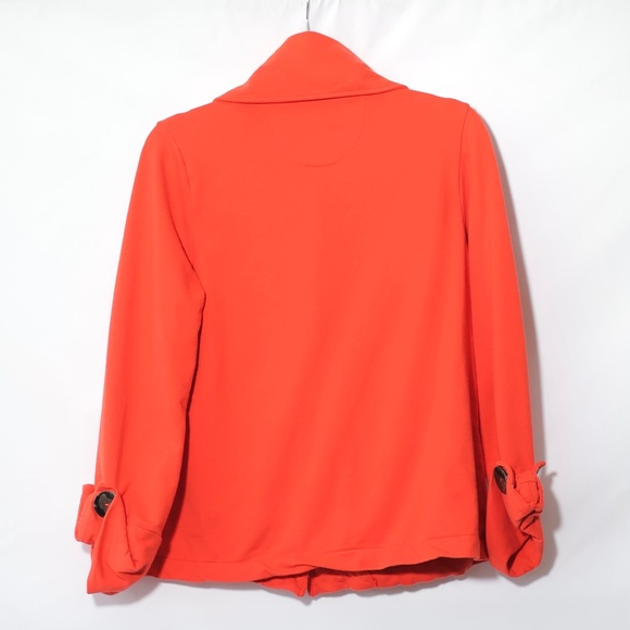 Neon Buddha Salmon Red Cotton Stretch Button Down Collar Jacket SIZE S - Picture 5 of 6